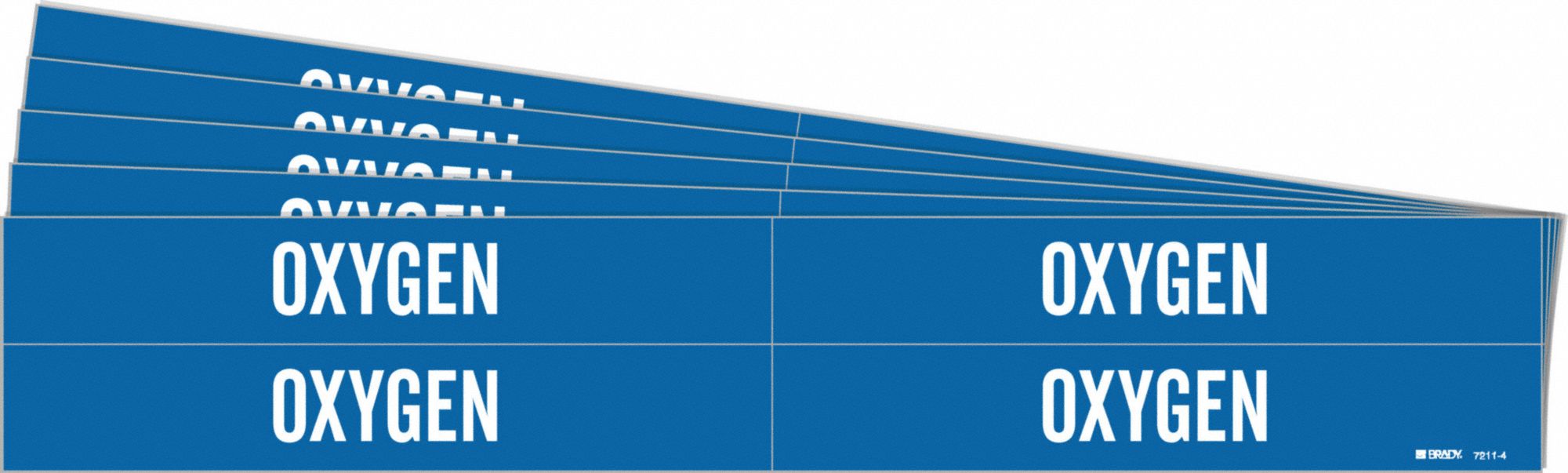 Oxygen, Blue, Pipe Marker 781X0472114PK Grainger