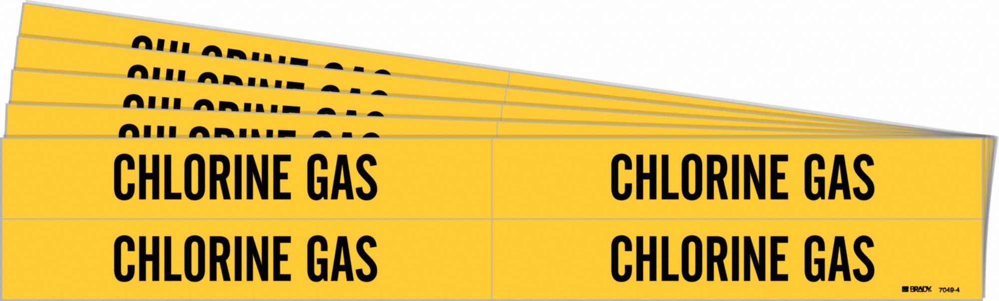 Chlorine Gas, Yellow, Pipe Marker 781X3170494PK Grainger