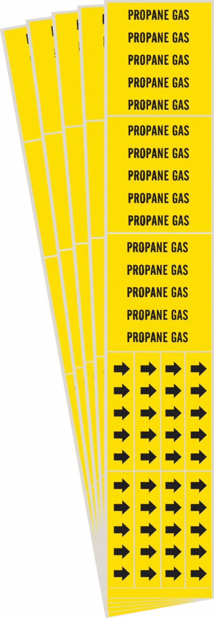 Propane Gas, Yellow, Pipe Marker - 781X39|7227-3C-PK - Grainger