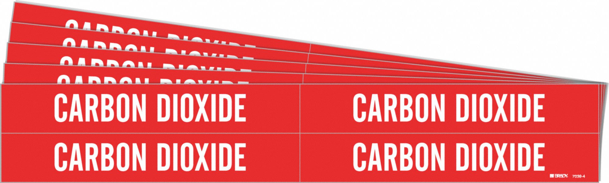 Pipe Marker: Carbon Dioxide, Red, White, Fits 3/4 to 2 3/8 in Pipe O.D., 4 Pipe Markers, 5 PK