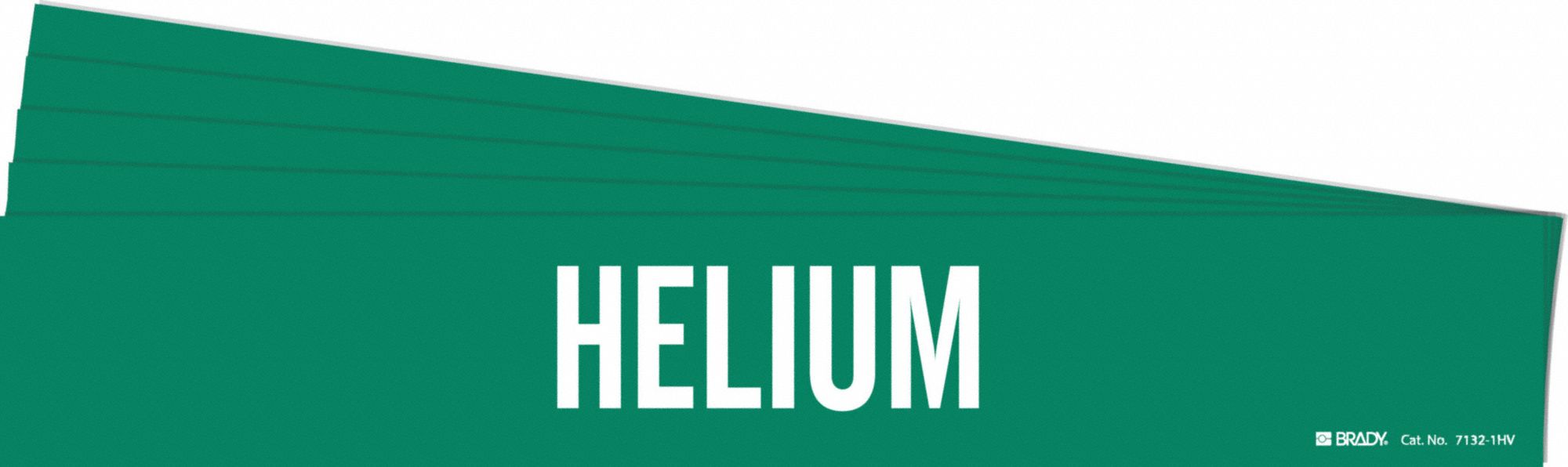 Pipe Marker: Helium, Green, White, Fits 8 in and Larger Pipe O.D., 1 Pipe Markers, 5 PK