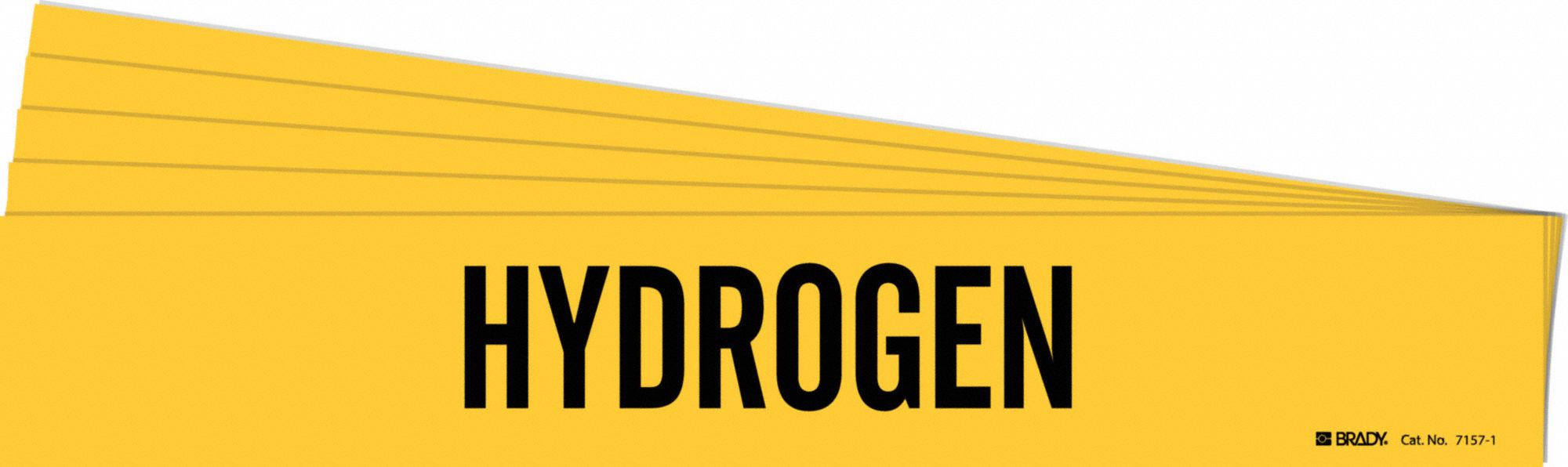 Pipe Marker: Hydrogen, Yellow, Black, Fits 2 1/2 to 7 7/8 in Pipe O.D., 1 Pipe Markers, 5 PK