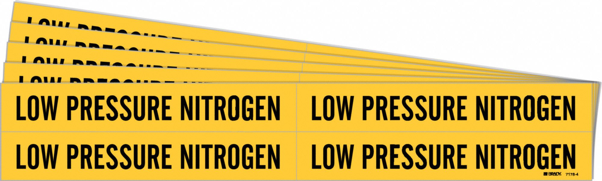Low Pressure Nitrogen, Yellow, Pipe Marker 781X6071784PK Grainger