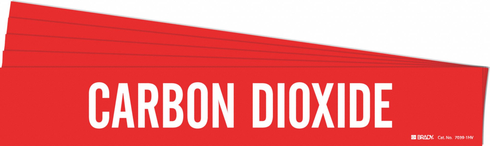 Pipe Marker: Carbon Dioxide, Red, White, Fits 8 in and Larger Pipe O.D., 1 Pipe Markers, 5 PK