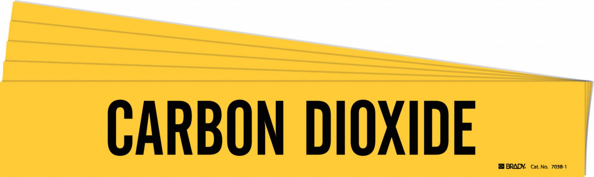 Pipe Marker: Carbon Dioxide, Yellow, Black, Fits 2 1/2 to 7 7/8 in Pipe O.D., 1 Pipe Markers, 5 PK