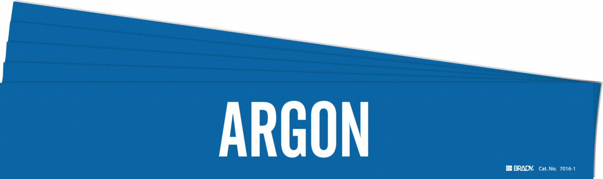 Pipe Marker: Argon, Blue, White, Fits 2 1/2 to 7 7/8 in Pipe O.D., 1 Pipe Markers, 5 PK