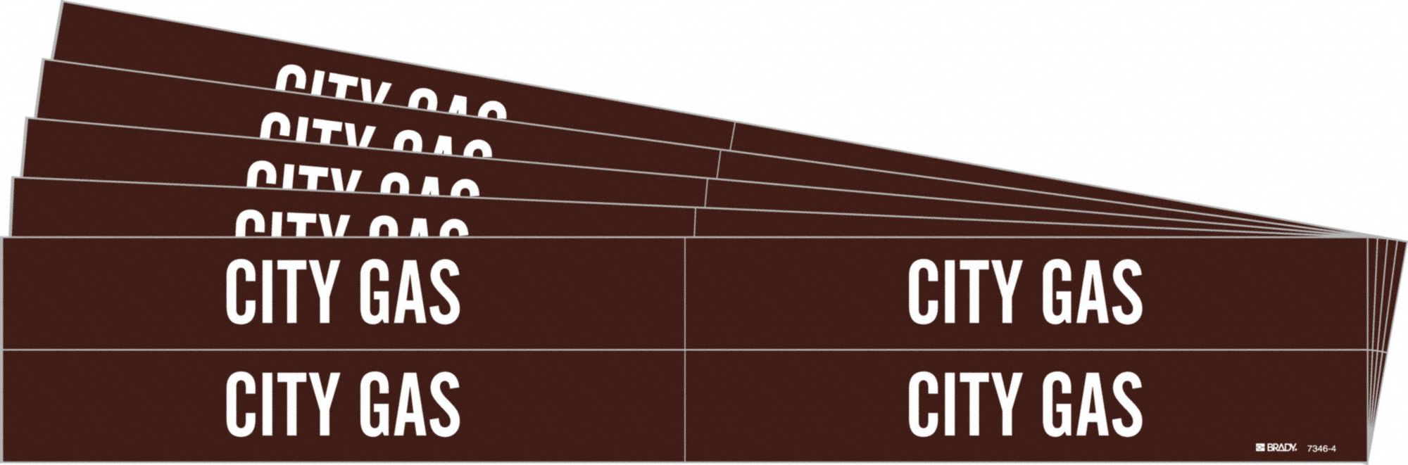 City Gas, Brown, Pipe Marker 781X6873464PK Grainger