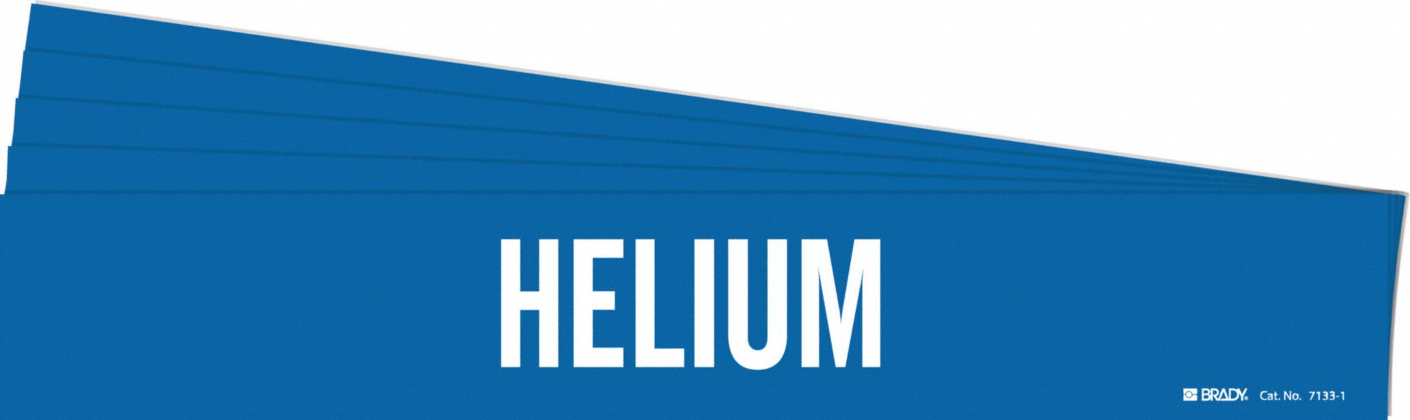 Pipe Marker: Helium, Blue, White, Fits 2 1/2 to 7 7/8 in Pipe O.D., 1 Pipe Markers, 5 PK