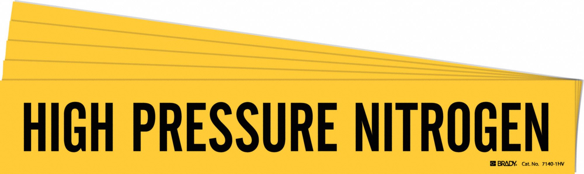 Pipe Marker: High Pressure Nitrogen, Yellow, Black, Fits 8 in and Larger Pipe O.D., 5 PK