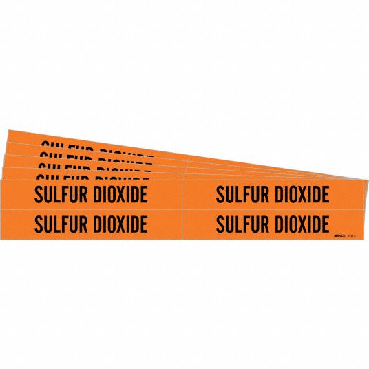 Sulfur Dioxide, Orange, Pipe Marker - 781XC2|7417-4-PK - Grainger