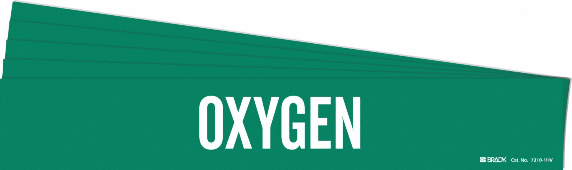 Pipe Marker: Oxygen, Green, White, Fits 8 in and Larger Pipe O.D., 1 Pipe Markers, 5 PK