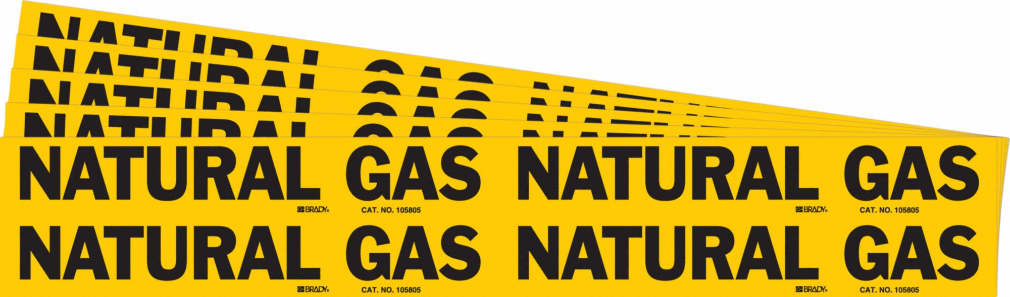 Natural Gas, Yellow, Pipe Marker - 781XC5|105805-PK - Grainger