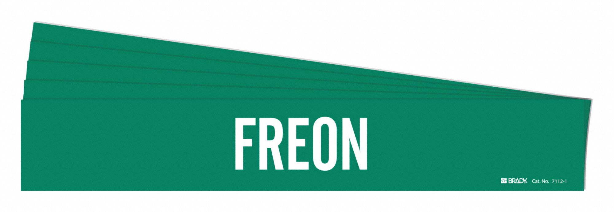 Pipe Marker: Freon™, Green, White, Fits 2 1/2 to 7 7/8 in Pipe O.D., 1 Pipe Markers, 5 PK