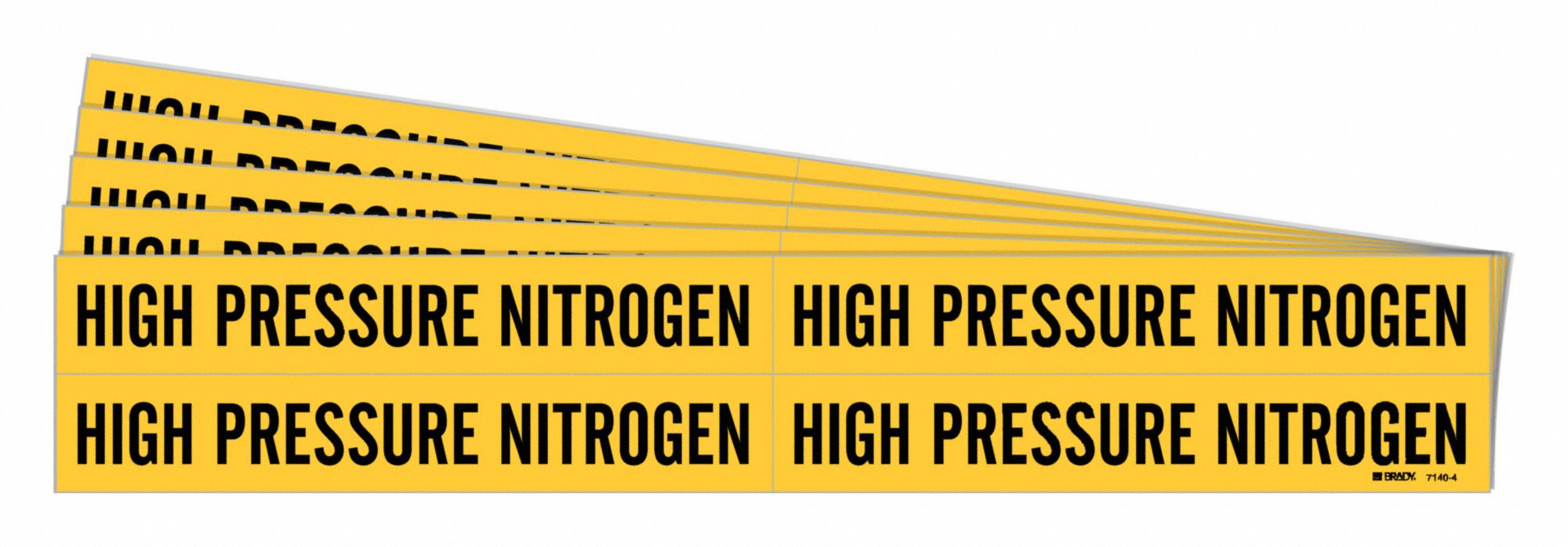 High Pressure Nitrogen, Yellow, Pipe Marker 781XD671404PK Grainger