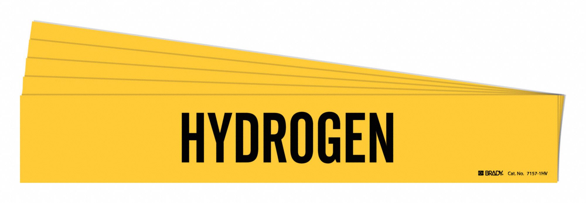 Pipe Marker: Hydrogen, Yellow, Black, Fits 8 in and Larger Pipe O.D., 1 Pipe Markers, 5 PK