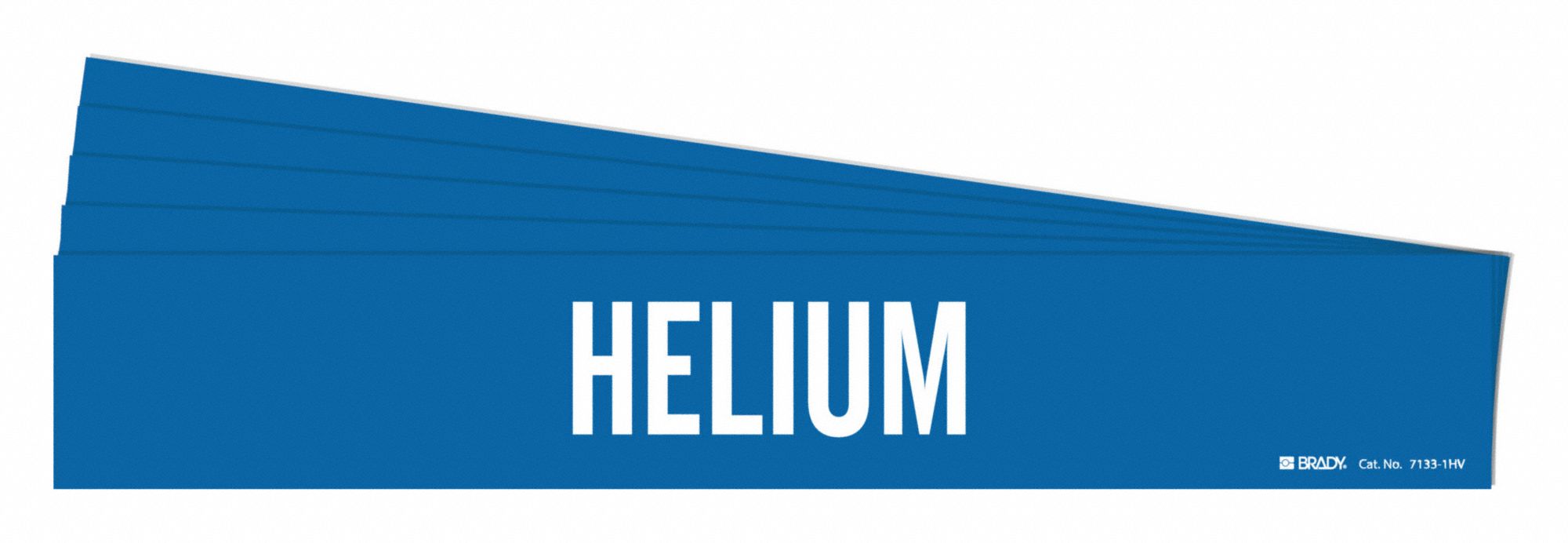 Pipe Marker: Helium, Blue, White, Fits 8 in and Larger Pipe O.D., 1 Pipe Markers, 5 PK