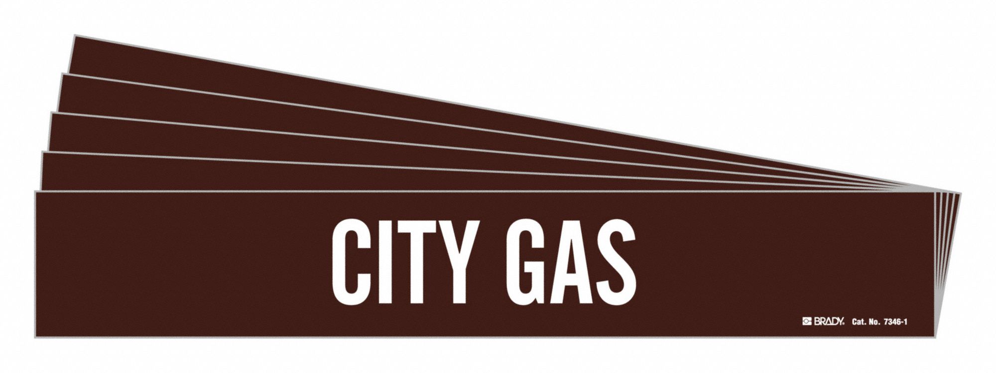 City Gas, Brown, Pipe Marker 781XL473461PK Grainger