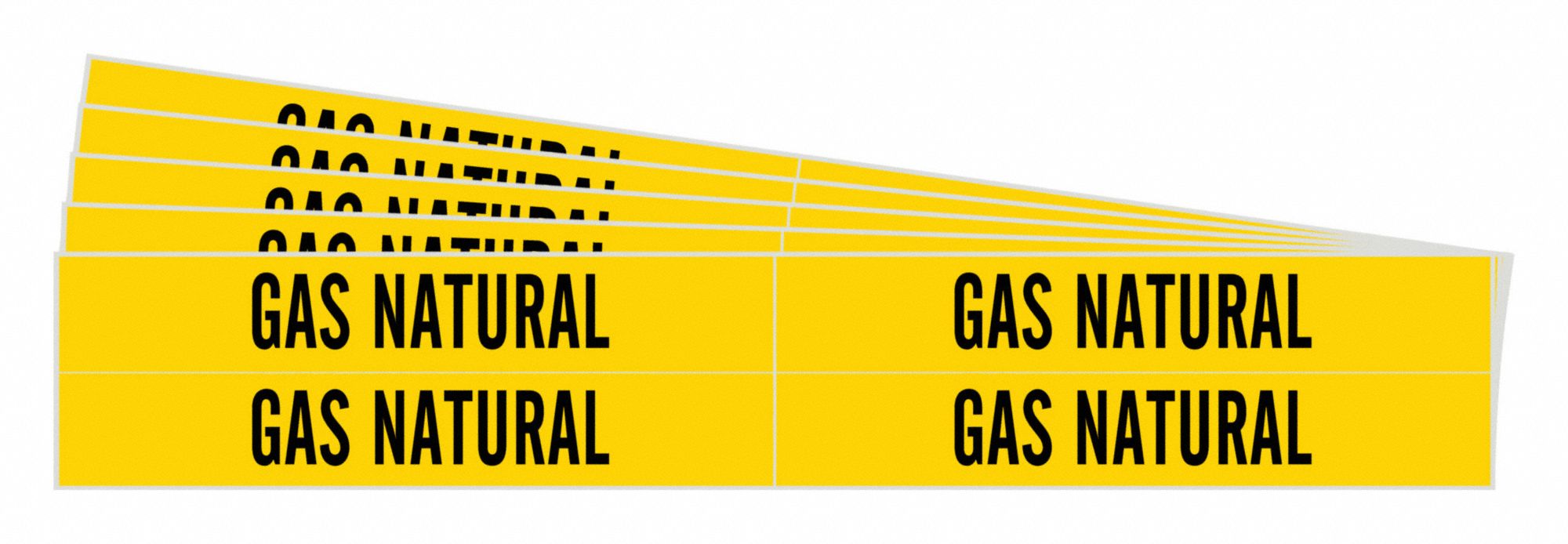 Gas Natural, Yellow, Pipe Marker 781XN883553PK Grainger