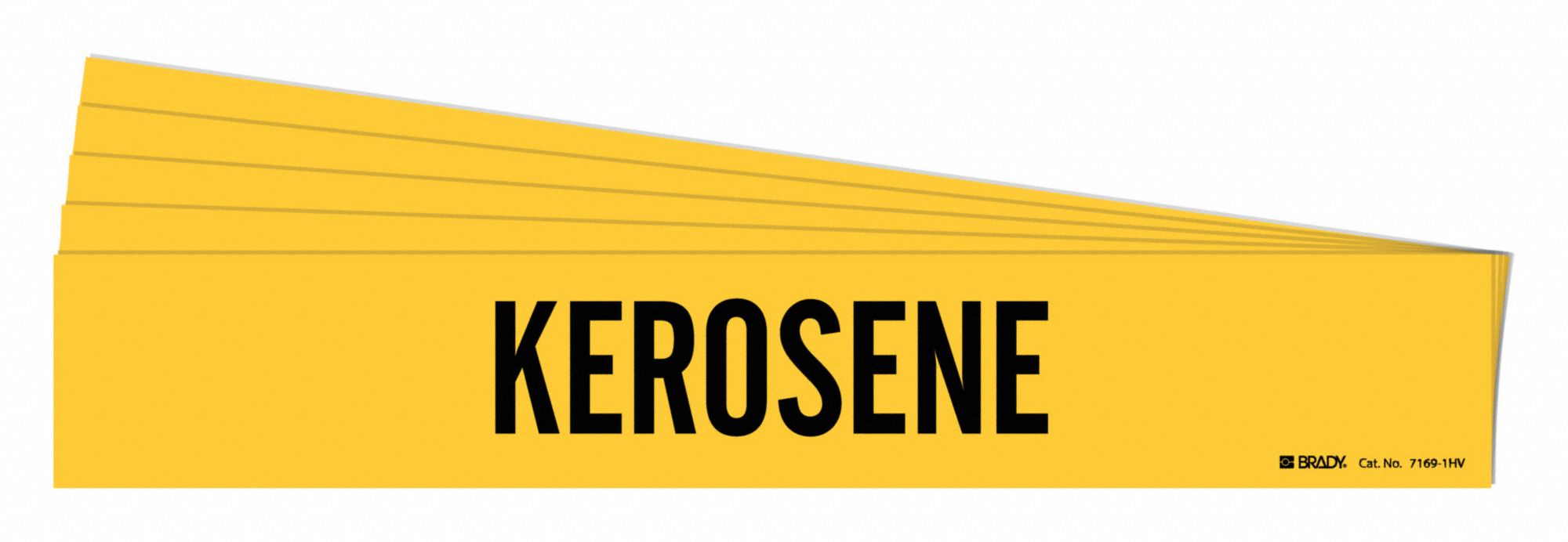 Pipe Marker: Kerosene, Yellow, Black, Fits 8 in and Larger Pipe O.D., 1 Pipe Markers, 5 PK