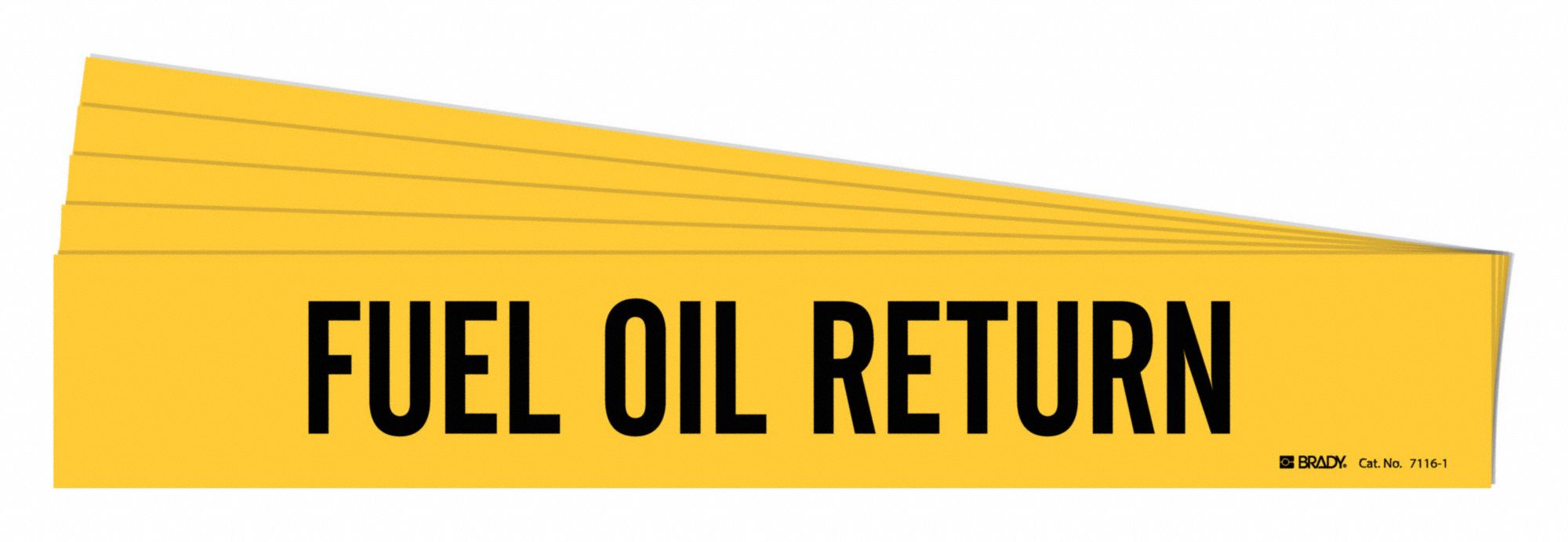 Pipe Marker: Fuel Oil Return, Yellow, Black, Fits 2 1/2 to 7 7/8 in Pipe O.D., 1 Pipe Markers, 5 PK
