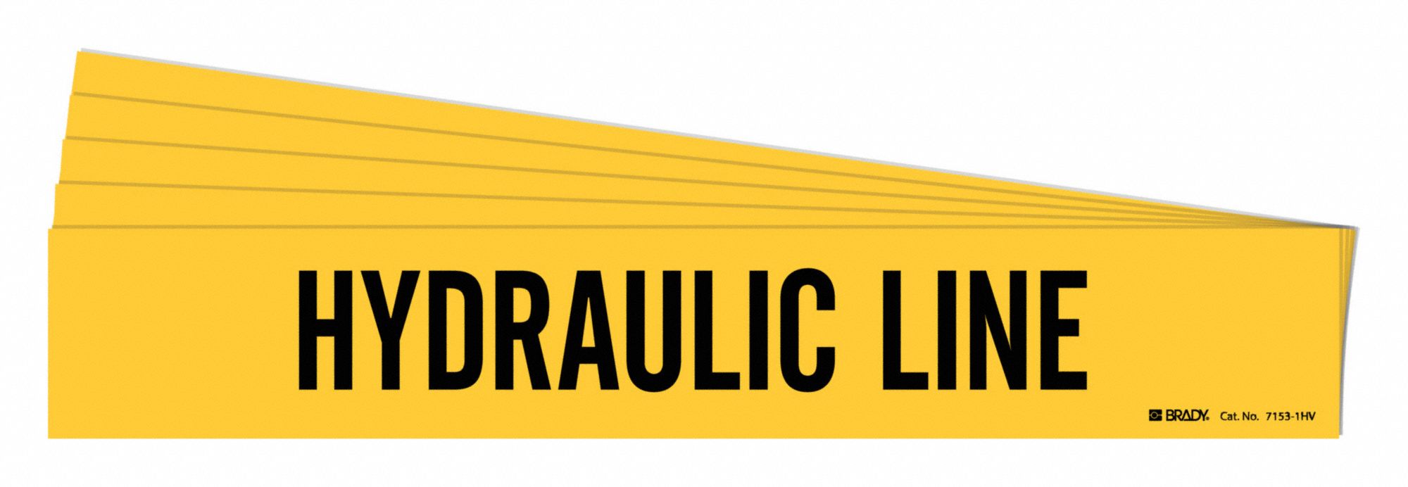 Pipe Marker: Hydraulic Line, Yellow, Black, Fits 8 in and Larger Pipe O.D., 1 Pipe Markers, 5 PK