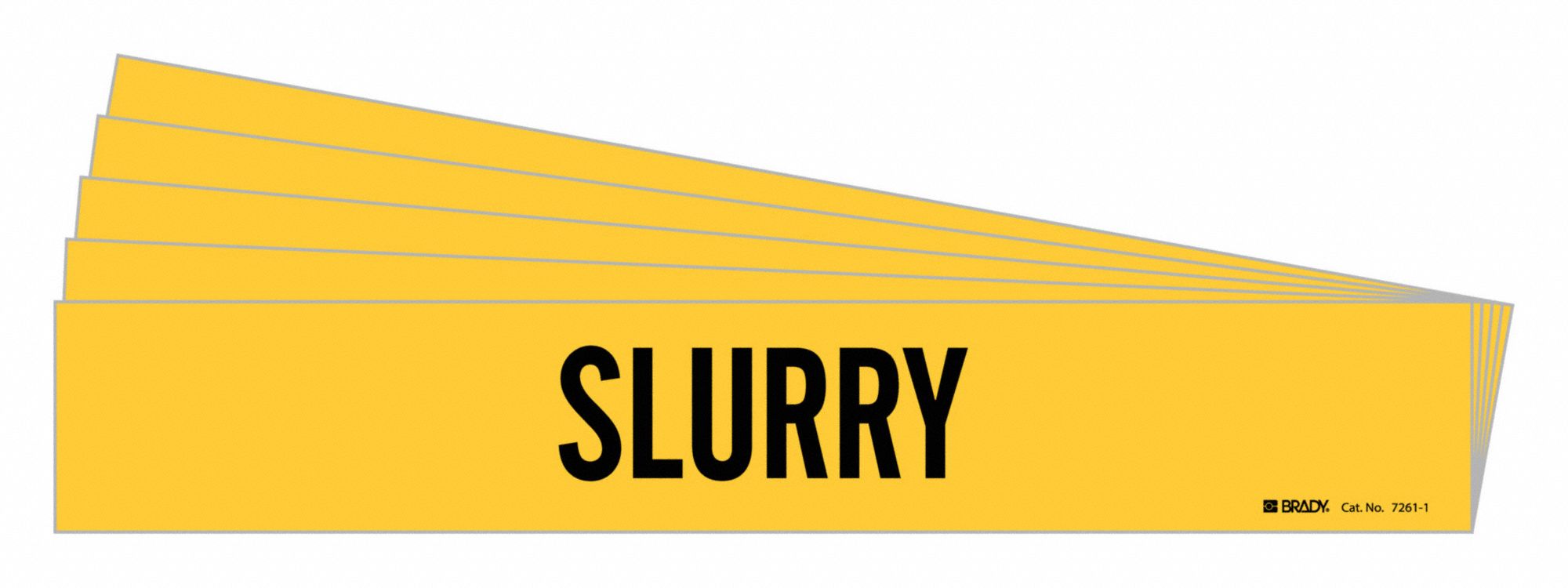 Pipe Marker: Slurry, Yellow, Black, Fits 2 1/2 to 7 7/8 in Pipe O.D., 1 Pipe Markers, 5 PK