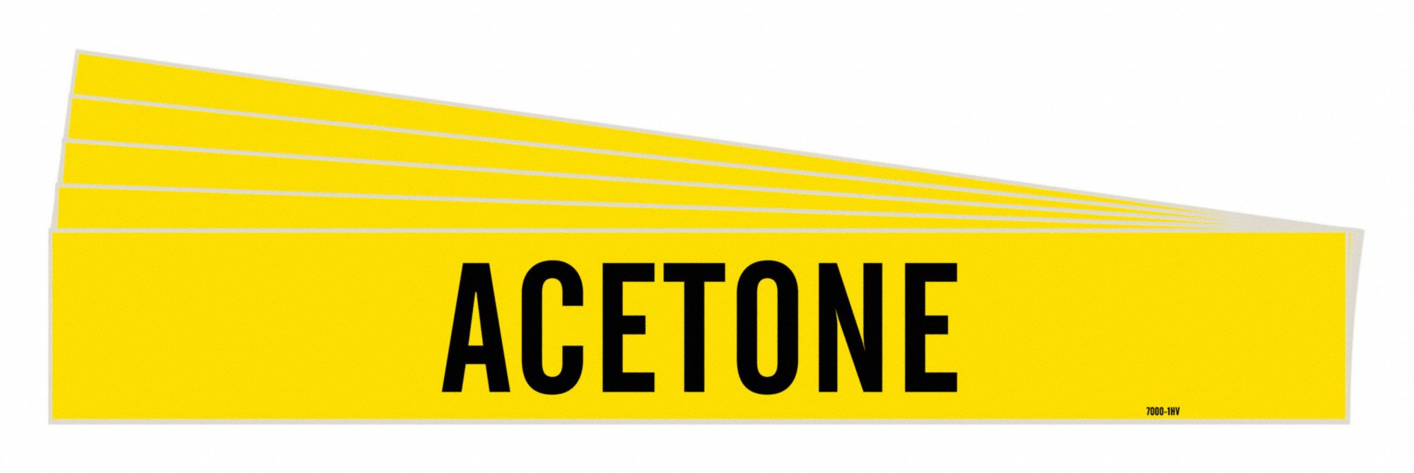 Pipe Marker: Acetone, Yellow, Black, Fits 8 in and Larger Pipe O.D., 1 Pipe Markers, 5 PK