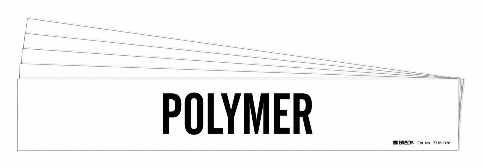Pipe Marker: Polymer, White, Black, Fits 8 in and Larger Pipe O.D., 1 Pipe Markers, 5 PK