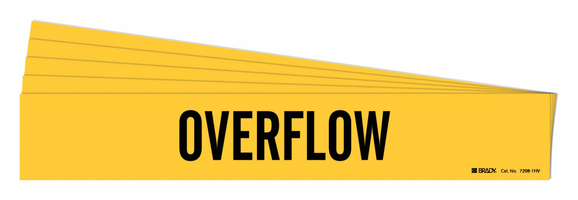 Overflow, Yellow, Pipe Marker 781Y6072081HVPK Grainger