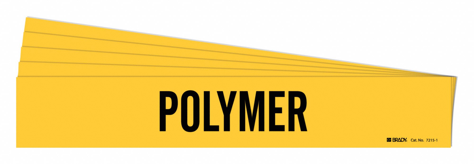 Pipe Marker: Polymer, Yellow, Black, Fits 2 1/2 to 7 7/8 in Pipe O.D., 1 Pipe Markers, 5 PK