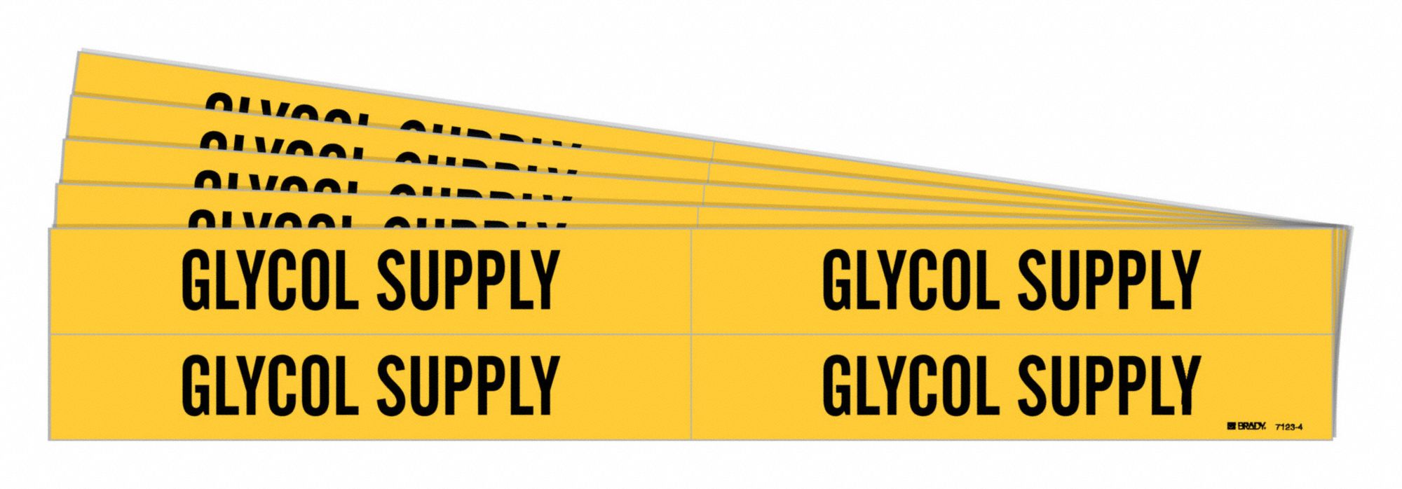 Glycol Supply, Yellow, Pipe Marker 781YA071234PK Grainger