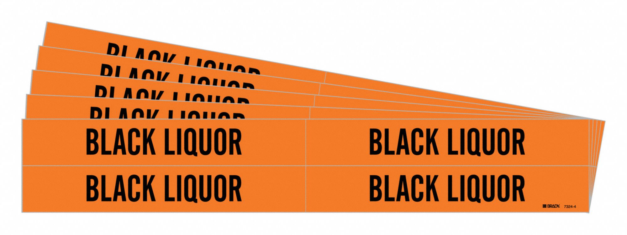 Black Liquor, Orange, Pipe Marker 781YC973244PK Grainger