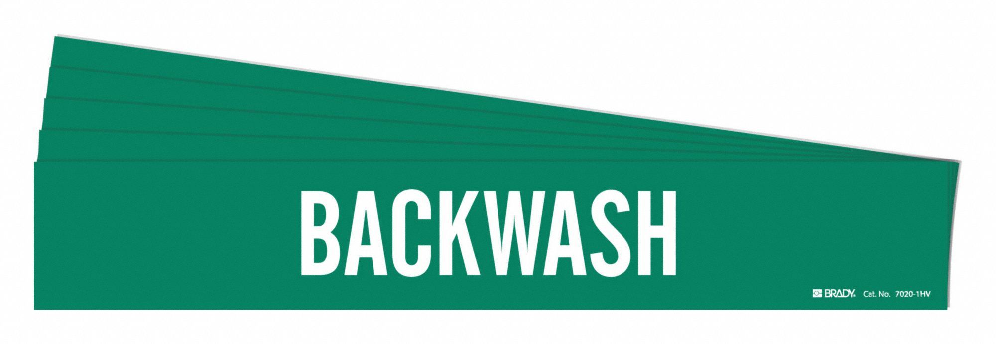 Pipe Marker: Backwash, Green, White, Fits 8 in and Larger Pipe O.D., 1 Pipe Markers, 5 PK