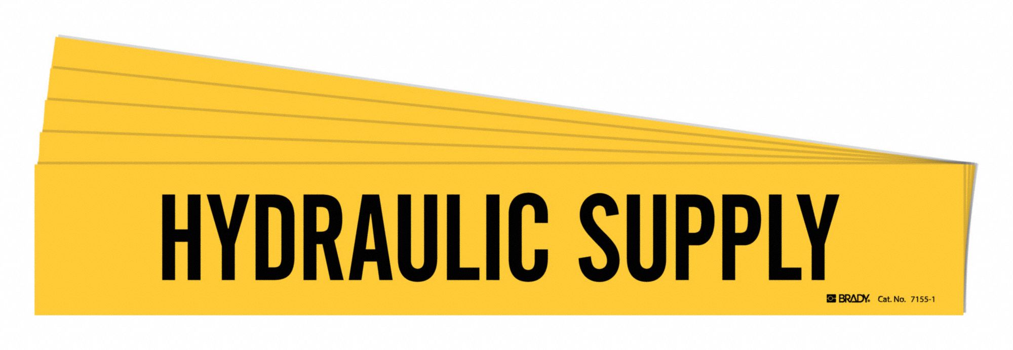 Pipe Marker: Hydraulic Supply, Yellow, Black, Fits 2 1/2 to 7 7/8 in Pipe O.D., 1 Pipe Markers, 5 PK