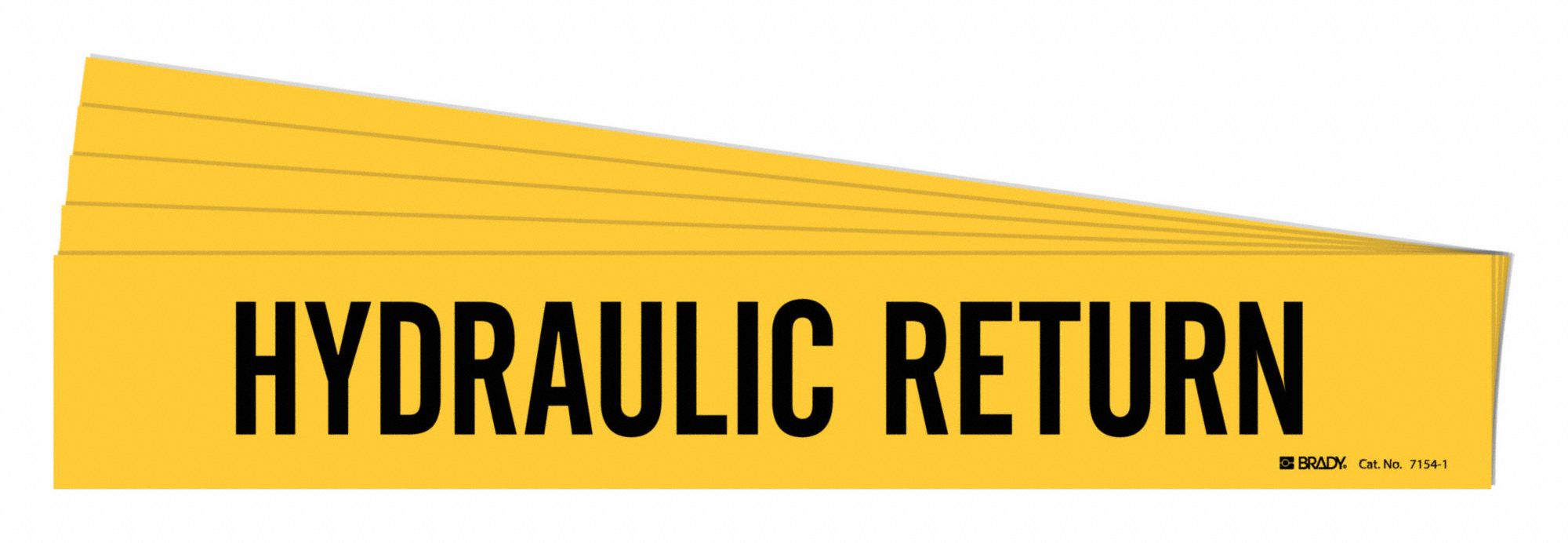 Pipe Marker: Hydraulic Return, Yellow, Black, Fits 2 1/2 to 7 7/8 in Pipe O.D., 1 Pipe Markers, 5 PK