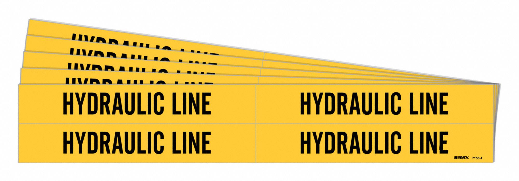 Pipe Marker: Hydraulic Line, Yellow, Black, Fits 3/4 to 2 3/8 in Pipe O.D., 4 Pipe Markers, 5 PK