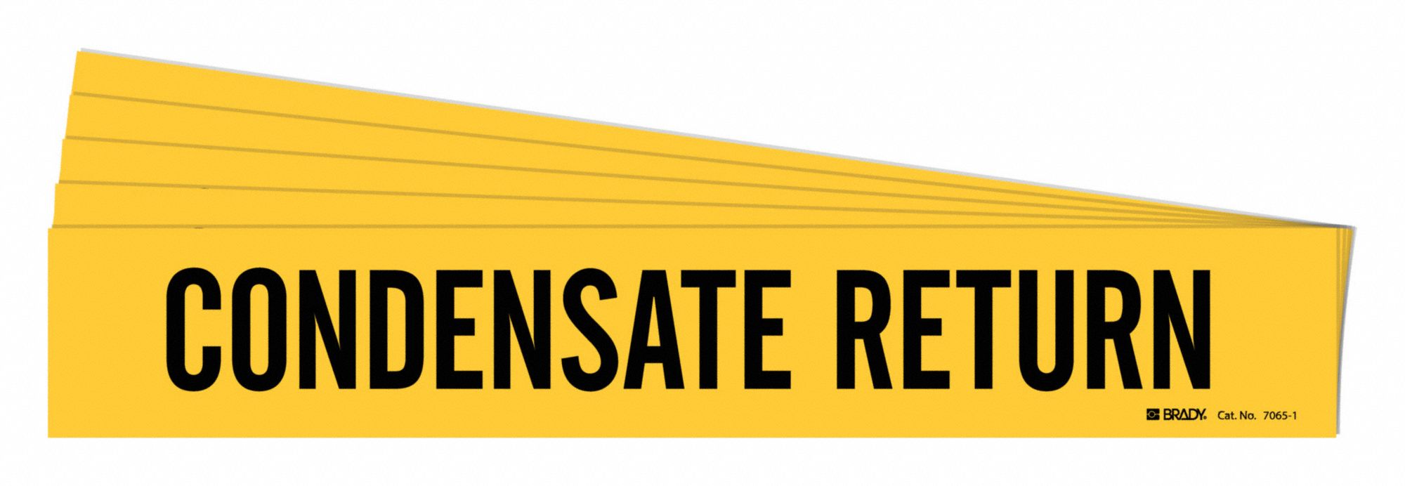Pipe Marker: Condensate Return, Yellow, Black, Fits 2 1/2 to 7 7/8 in Pipe O.D., 5 PK