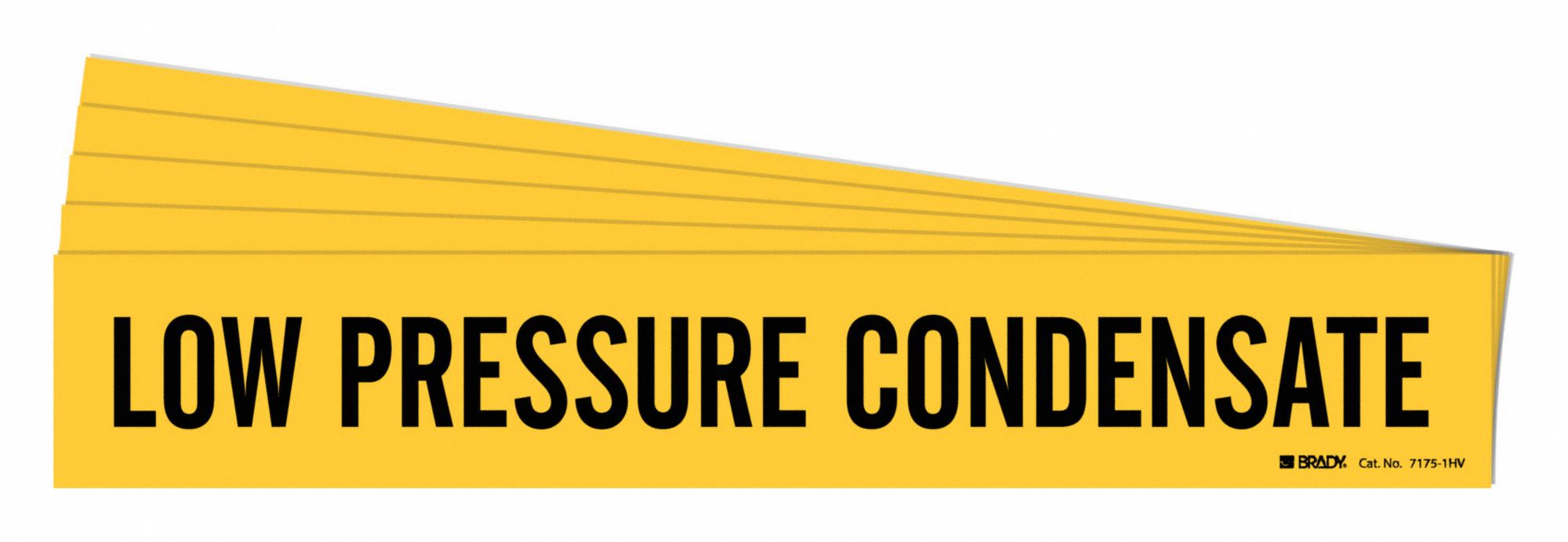 Pipe Marker: Low Pressure Condensate, Yellow, Black, Fits 8 in and Larger Pipe O.D., 5 PK