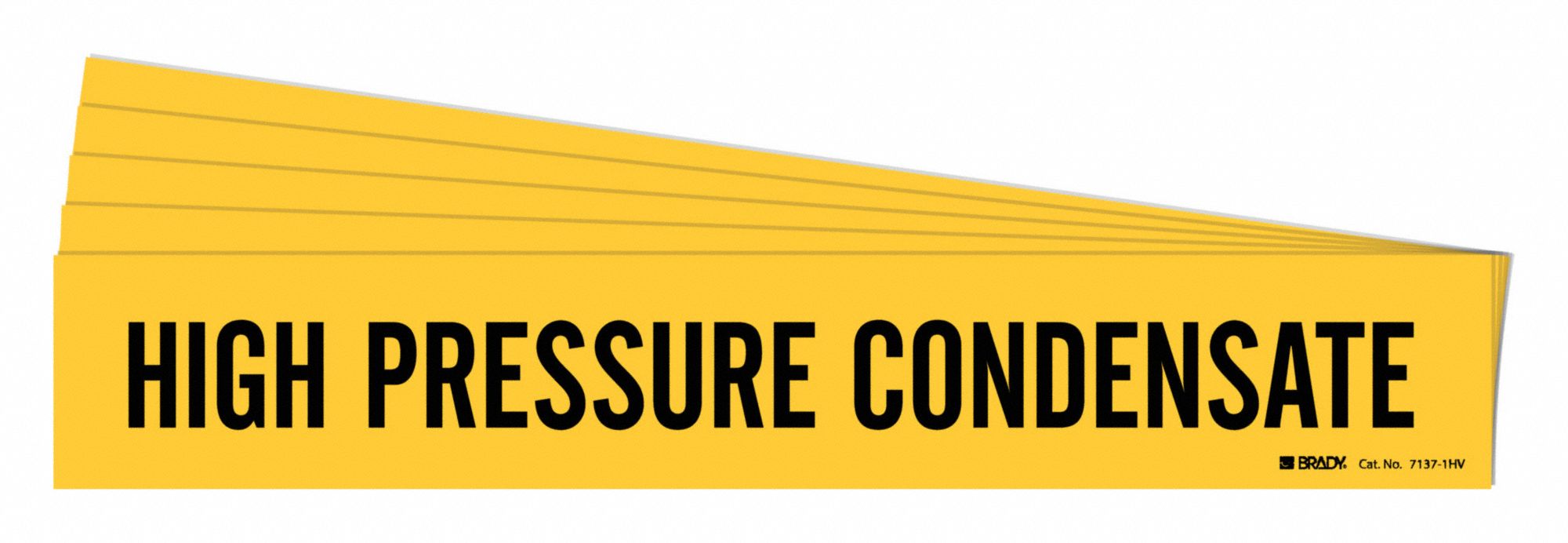 Pipe Marker: High Pressure Condensate, Yellow, Black, Fits 8 in and Larger Pipe O.D., 5 PK