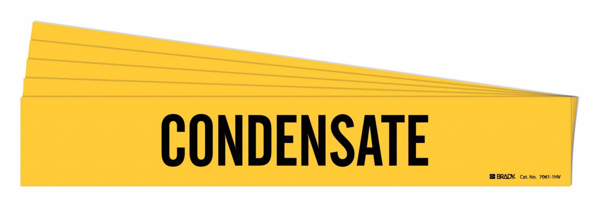 Pipe Marker: Condensate, Yellow, Black, Fits 8 in and Larger Pipe O.D., 1 Pipe Markers, 5 PK