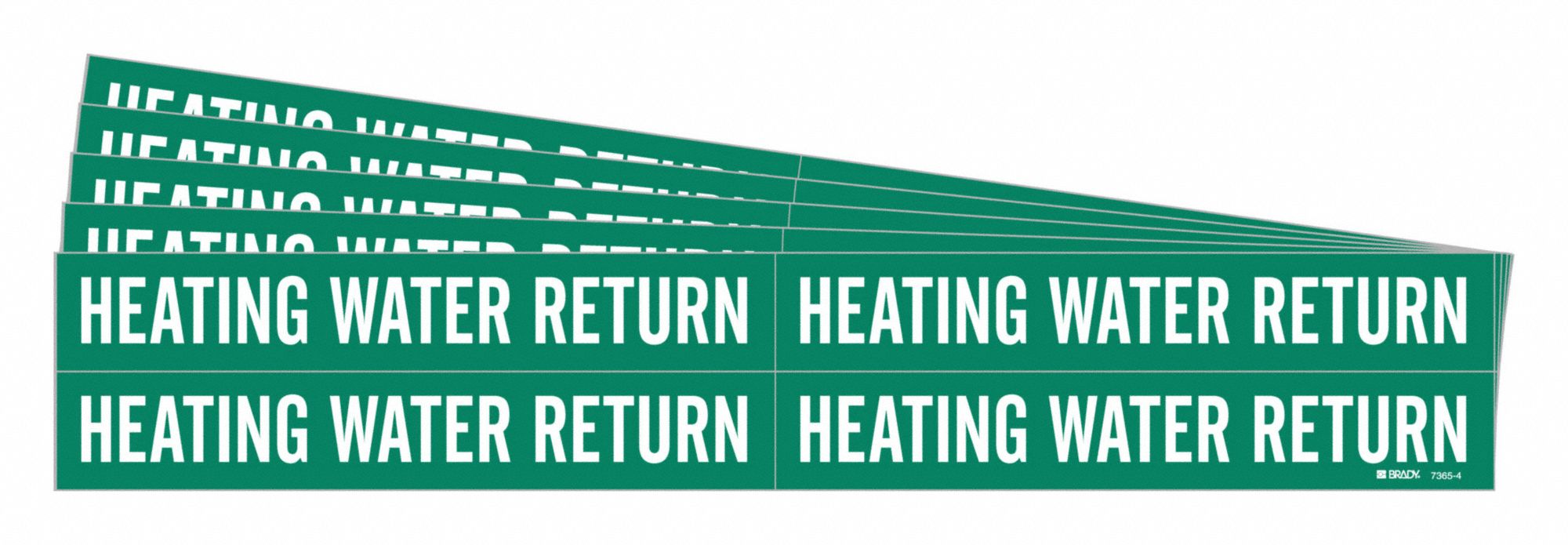 Heating Water Return, Green, Pipe Marker 781ZA273654PK Grainger