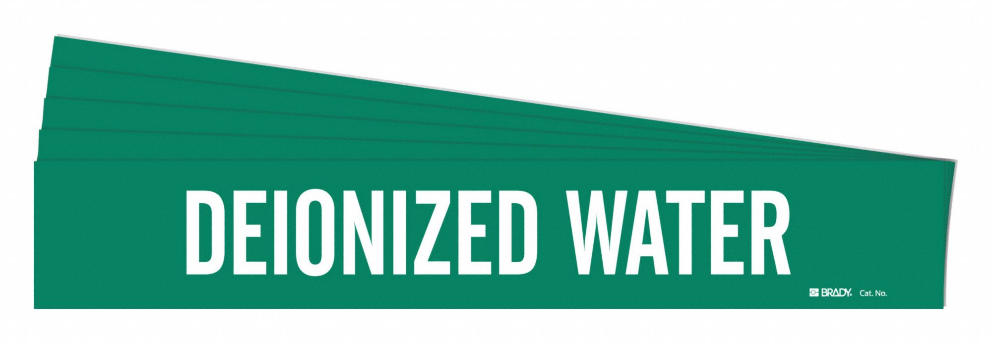 Pipe Marker: Deionized Water, Green, White, Fits 8 in and Larger Pipe O.D., 1 Pipe Markers, 5 PK