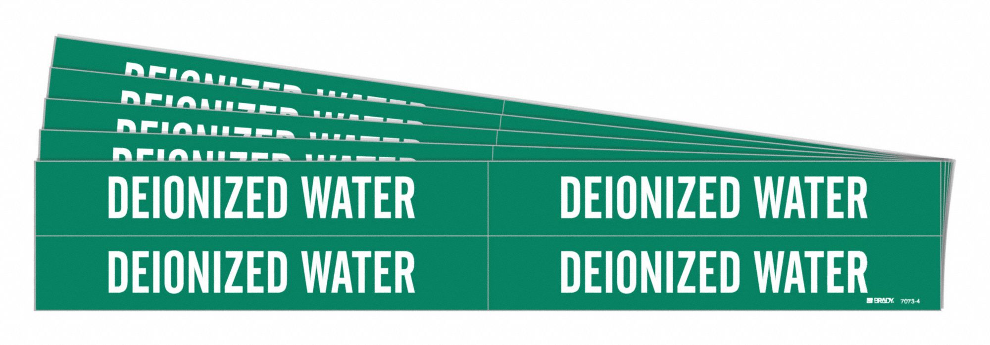 Deionized Water, Green, Pipe Marker 781ZD770734PK Grainger