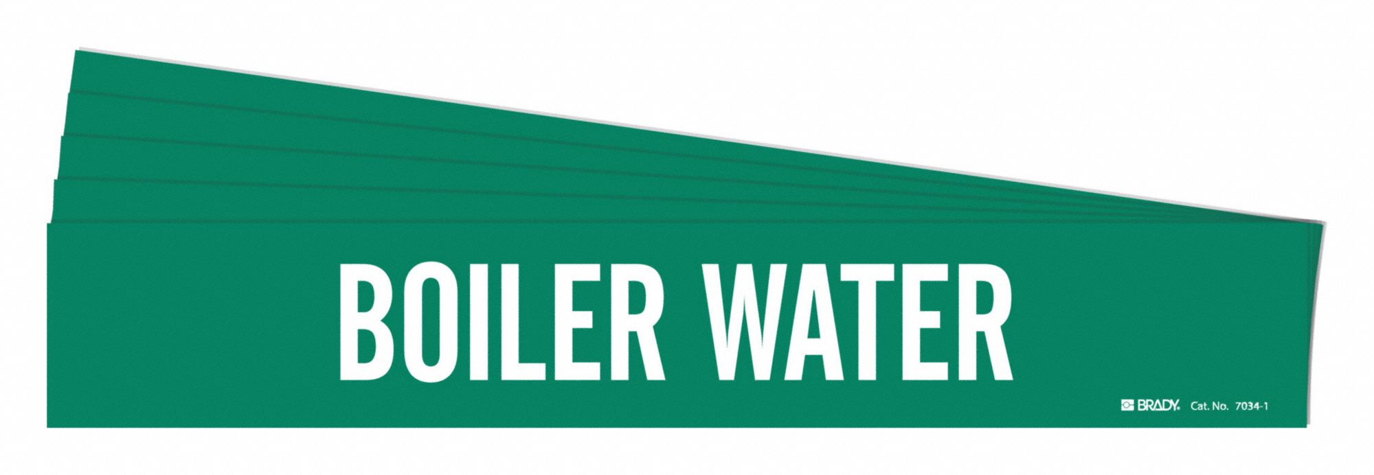 Pipe Marker: Boiler Water, Green, White, Fits 2 1/2 to 7 7/8 in Pipe O.D., 1 Pipe Markers, 5 PK
