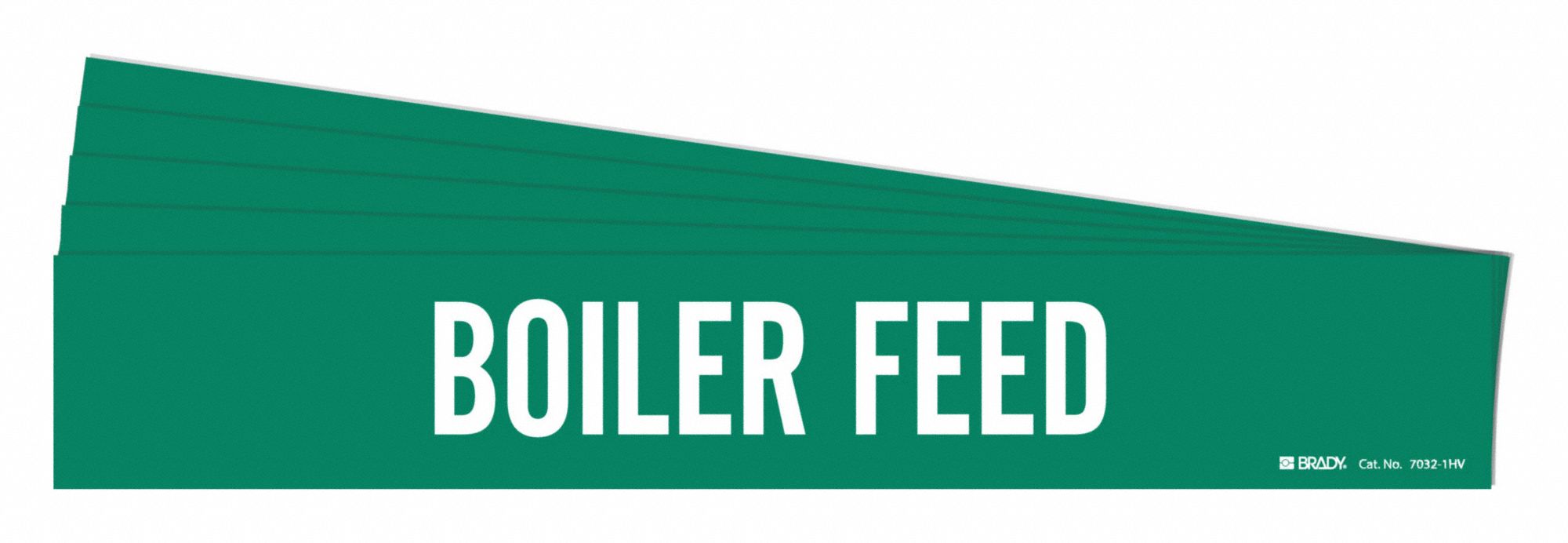 Pipe Marker: Boiler Feed, Green, White, Fits 8 in and Larger Pipe O.D., 1 Pipe Markers, 5 PK
