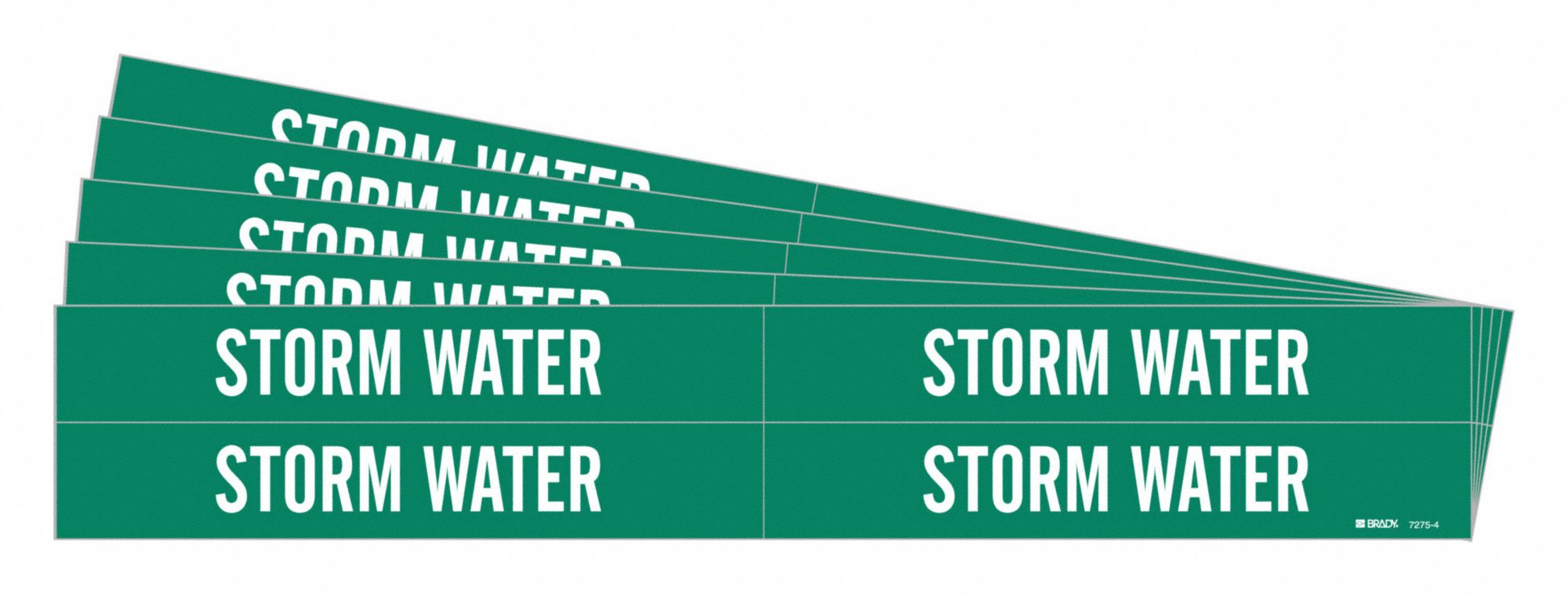 Storm Water, Green, Pipe Marker 781ZR972754PK Grainger