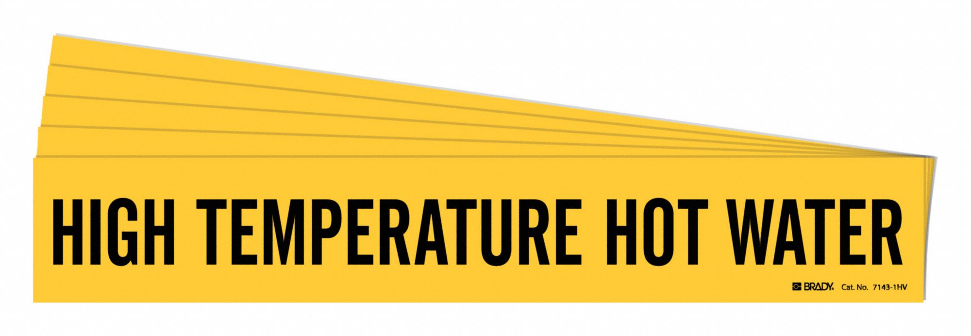 High Temp Hot Water, Yellow, Pipe Marker 781ZX371431HVPK Grainger