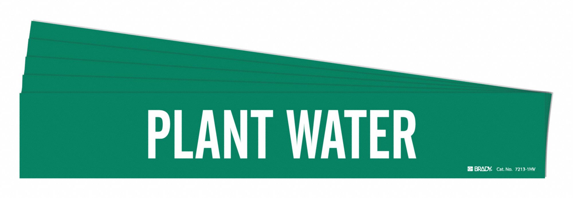 Pipe Marker: Plant Water, Green, White, Fits 8 in and Larger Pipe O.D., 1 Pipe Markers, 5 PK