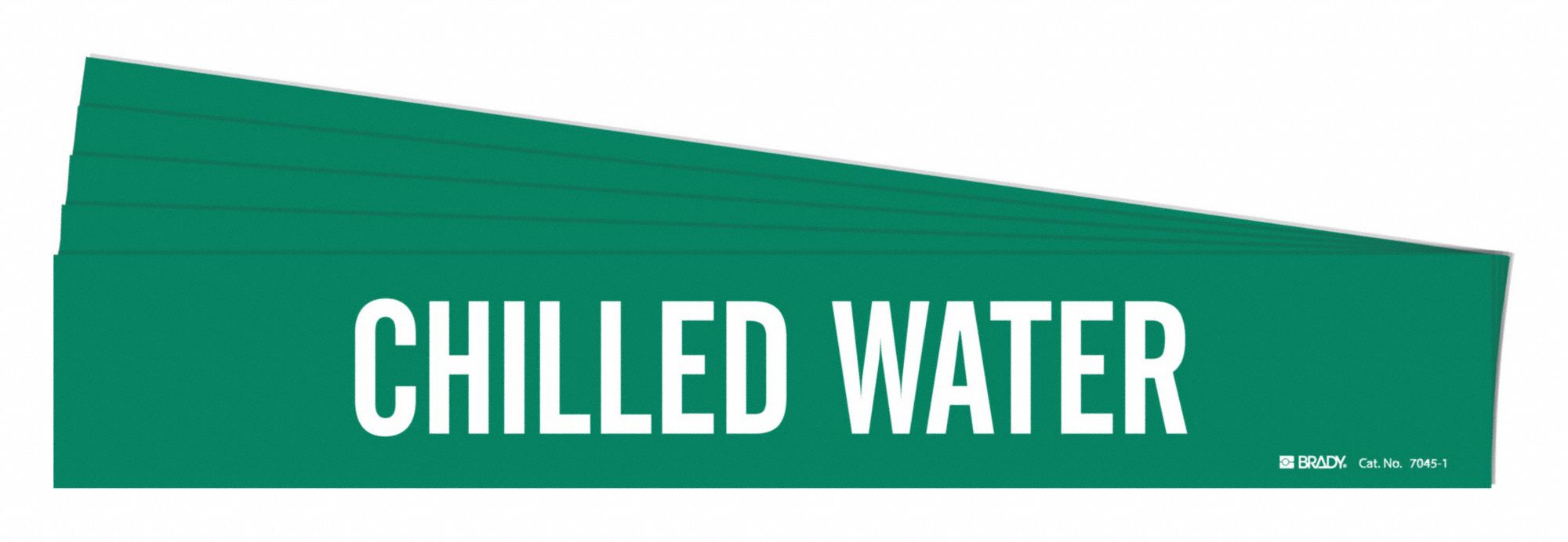 Pipe Marker: Chilled Water, Green, White, Fits 2 1/2 to 7 7/8 in Pipe O.D., 1 Pipe Markers, 5 PK