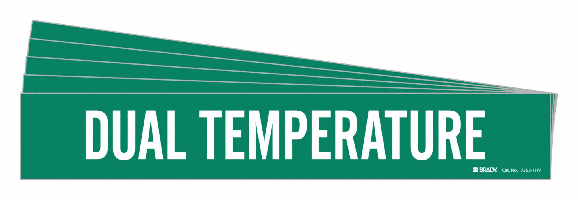 Pipe Marker: Dual Temp, Green, White, Fits 8 in and Larger Pipe O.D., 1 Pipe Markers, 5 PK